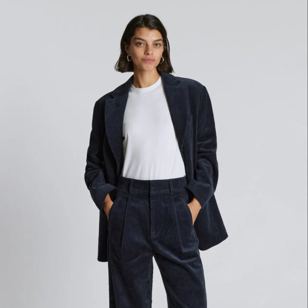 Everlane Navy Corduroy Blazer